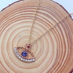 ✨FREE💜Evil Eye Purple Rhinestone Necklace